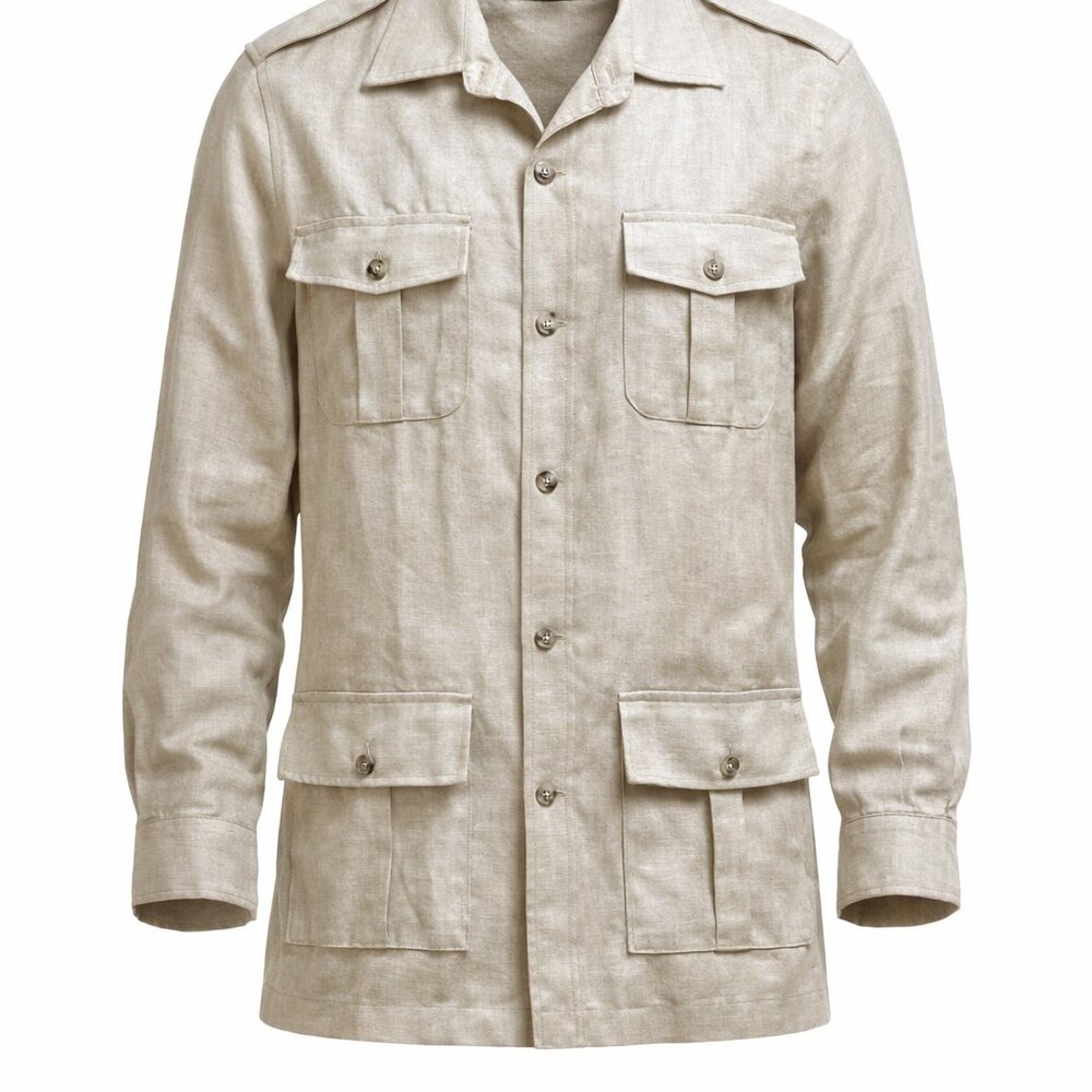 Embassy Row 100% Linen Safari Utility Jacket Beige Women’s Size 8 New No Tags